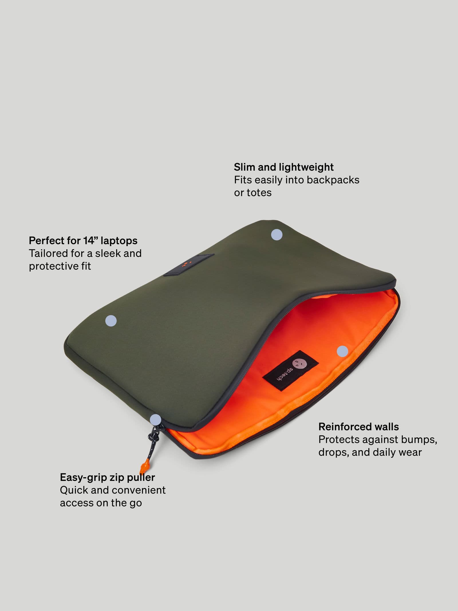 Laptop Laptop Sleeve 14" Green - undefined 8 - SP Tech