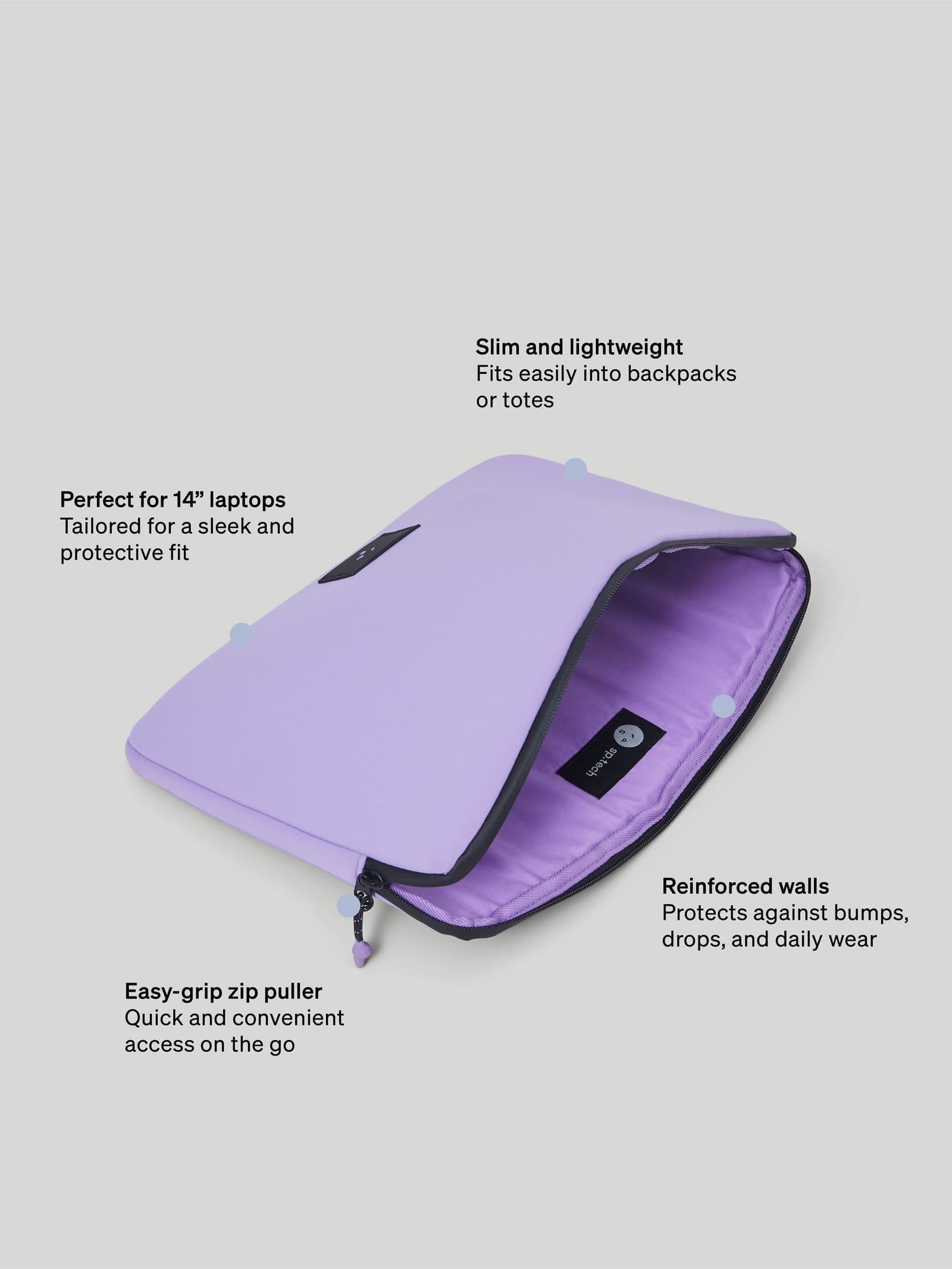 Laptop Laptop Sleeve 14" Purple - undefined 8 - SP Tech