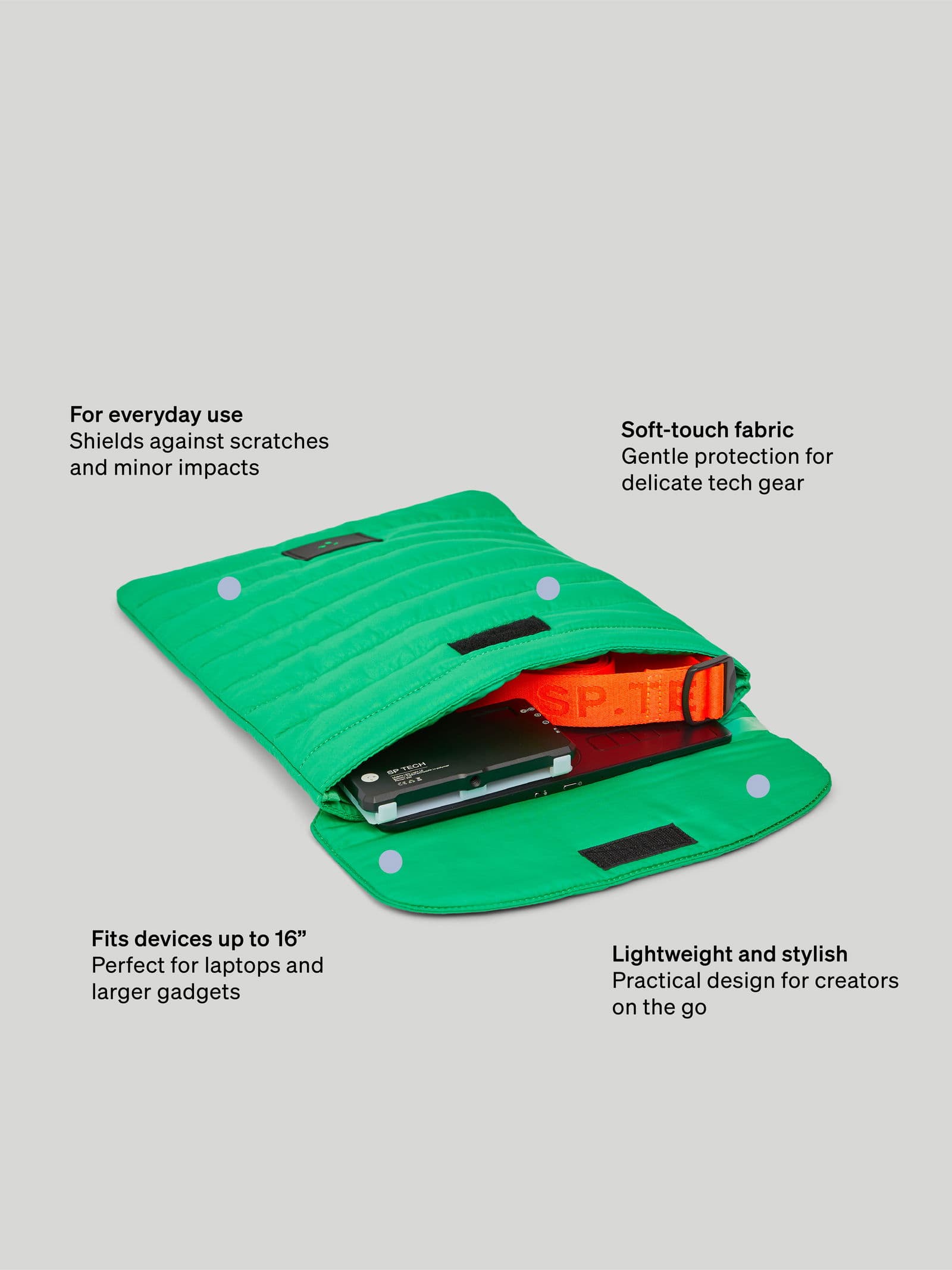 Puffy Tech Pouch Bright Green 6 - SP Tech