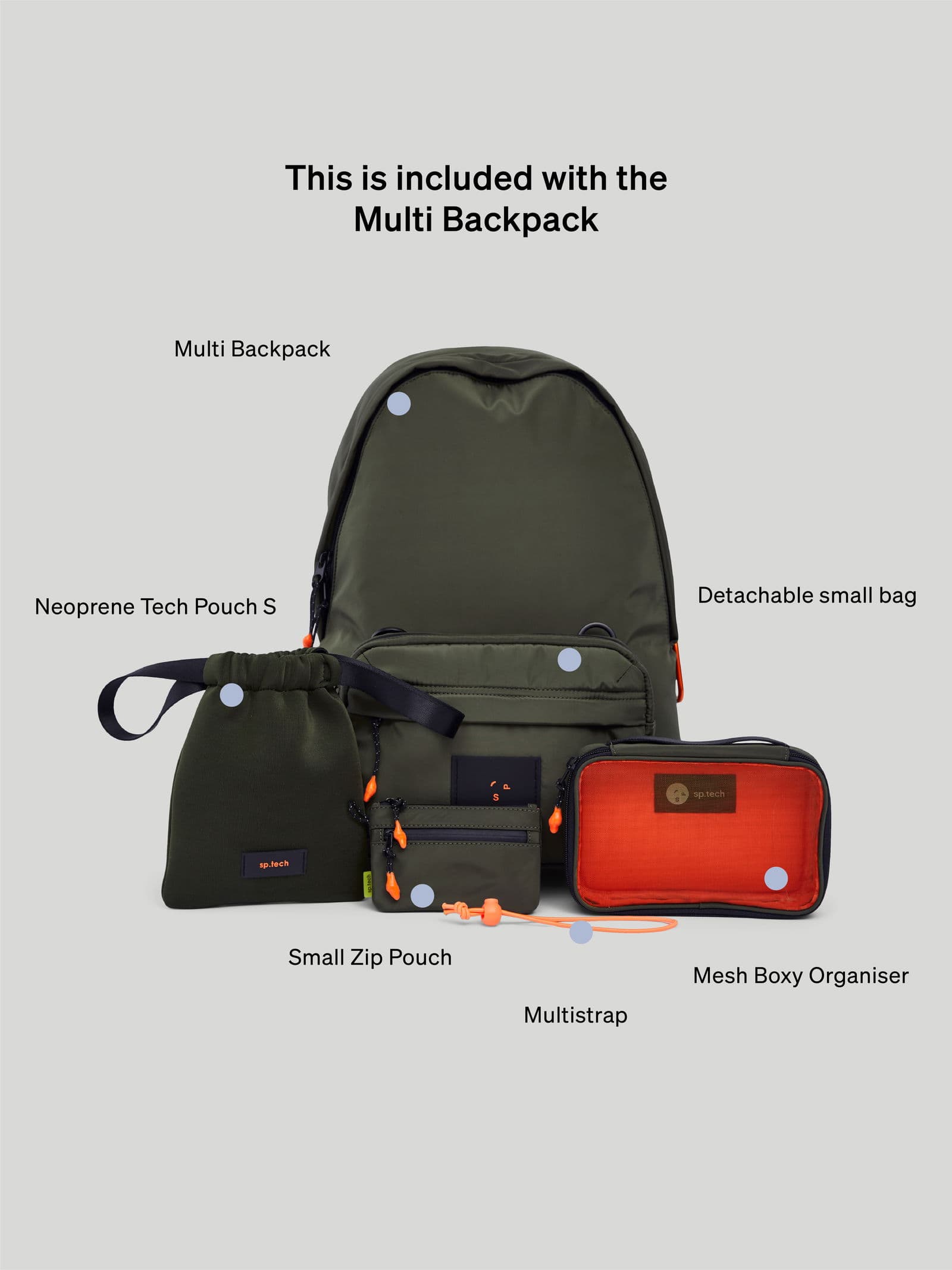 Multi Multi Backpack Green - undefined 17 - SP Tech