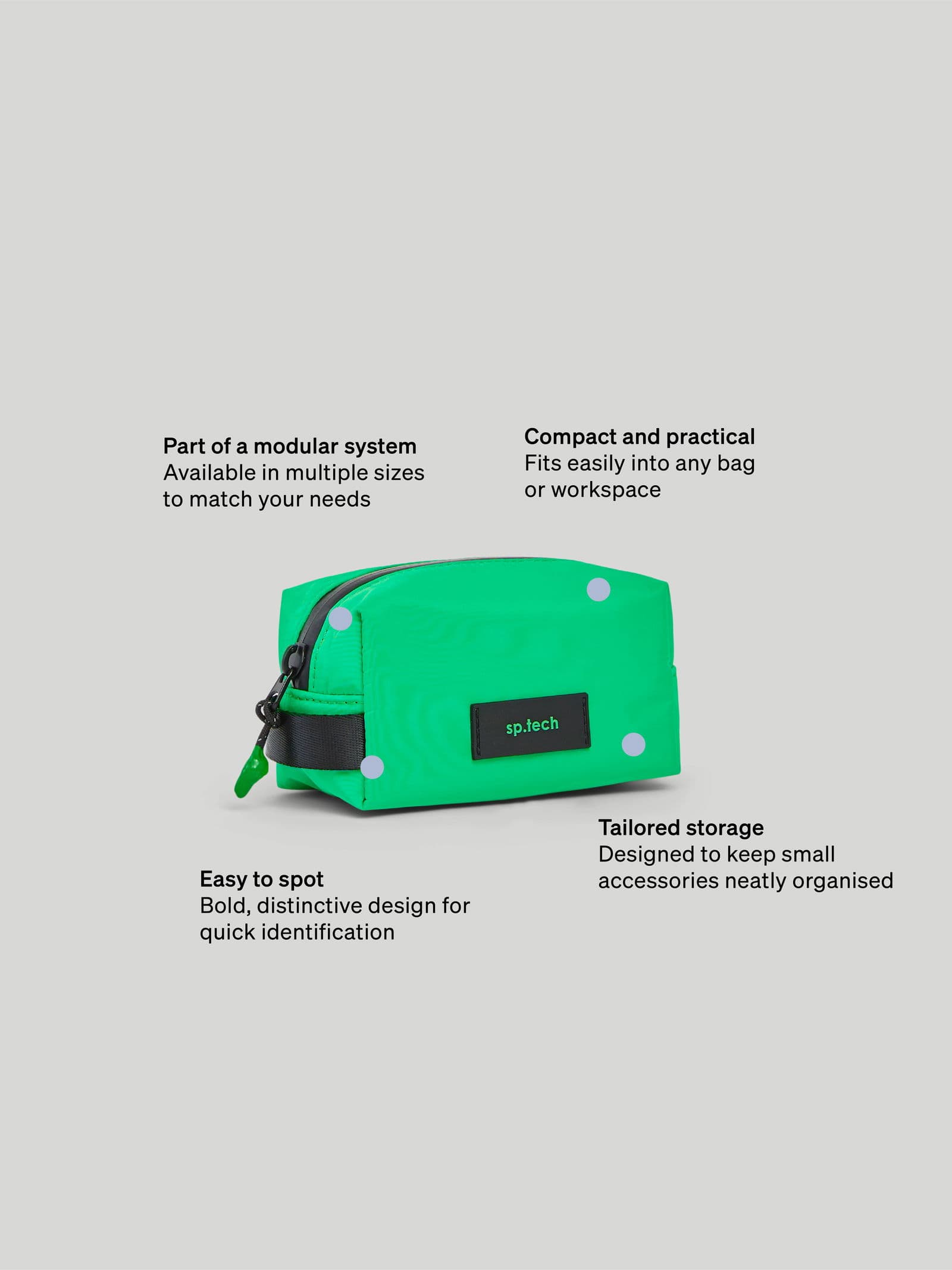 Boxy Organiser S Bright Green 9 - SP Tech