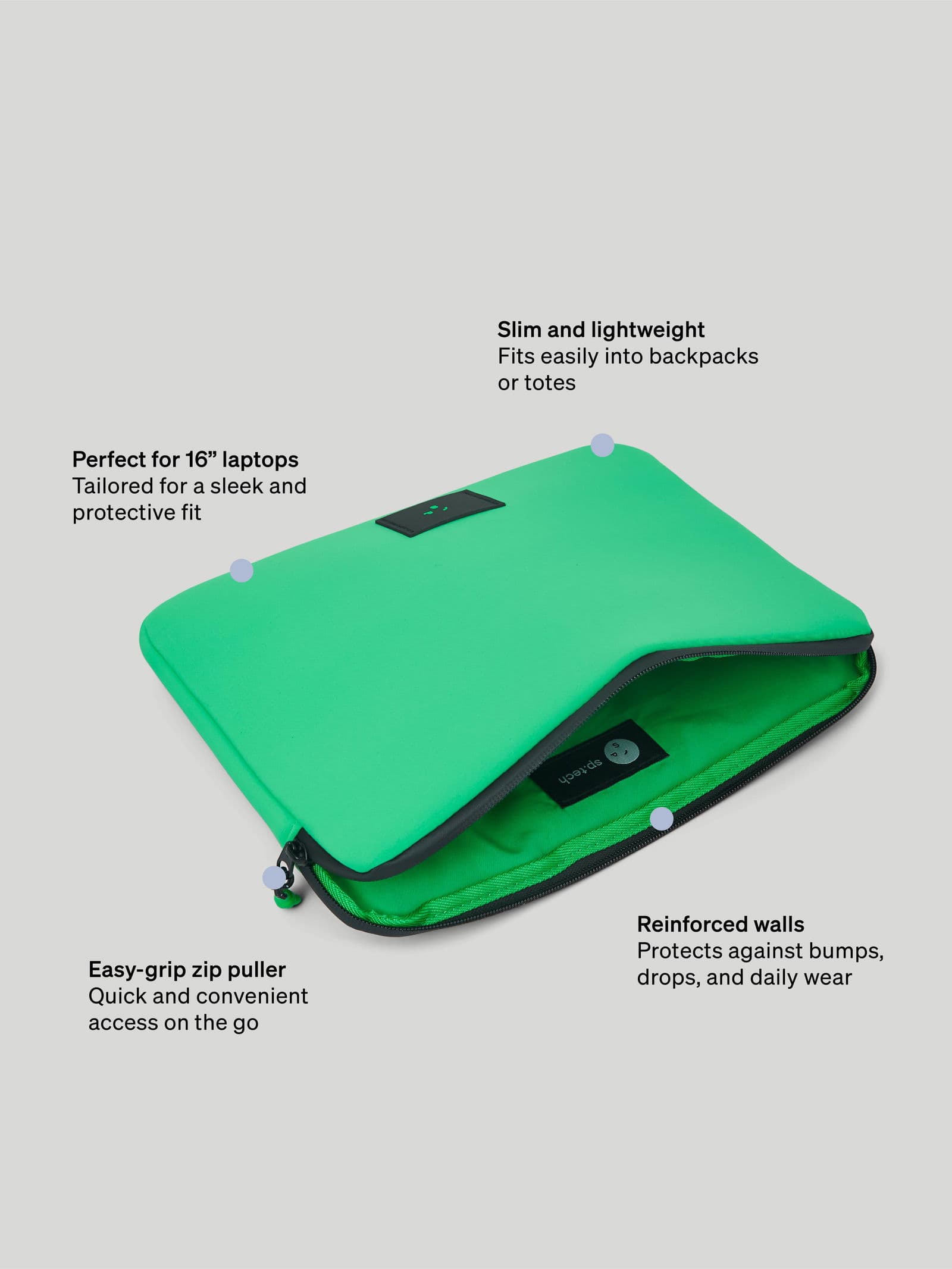 Laptop Sleeve 16" Bright Green 8 - SP Tech