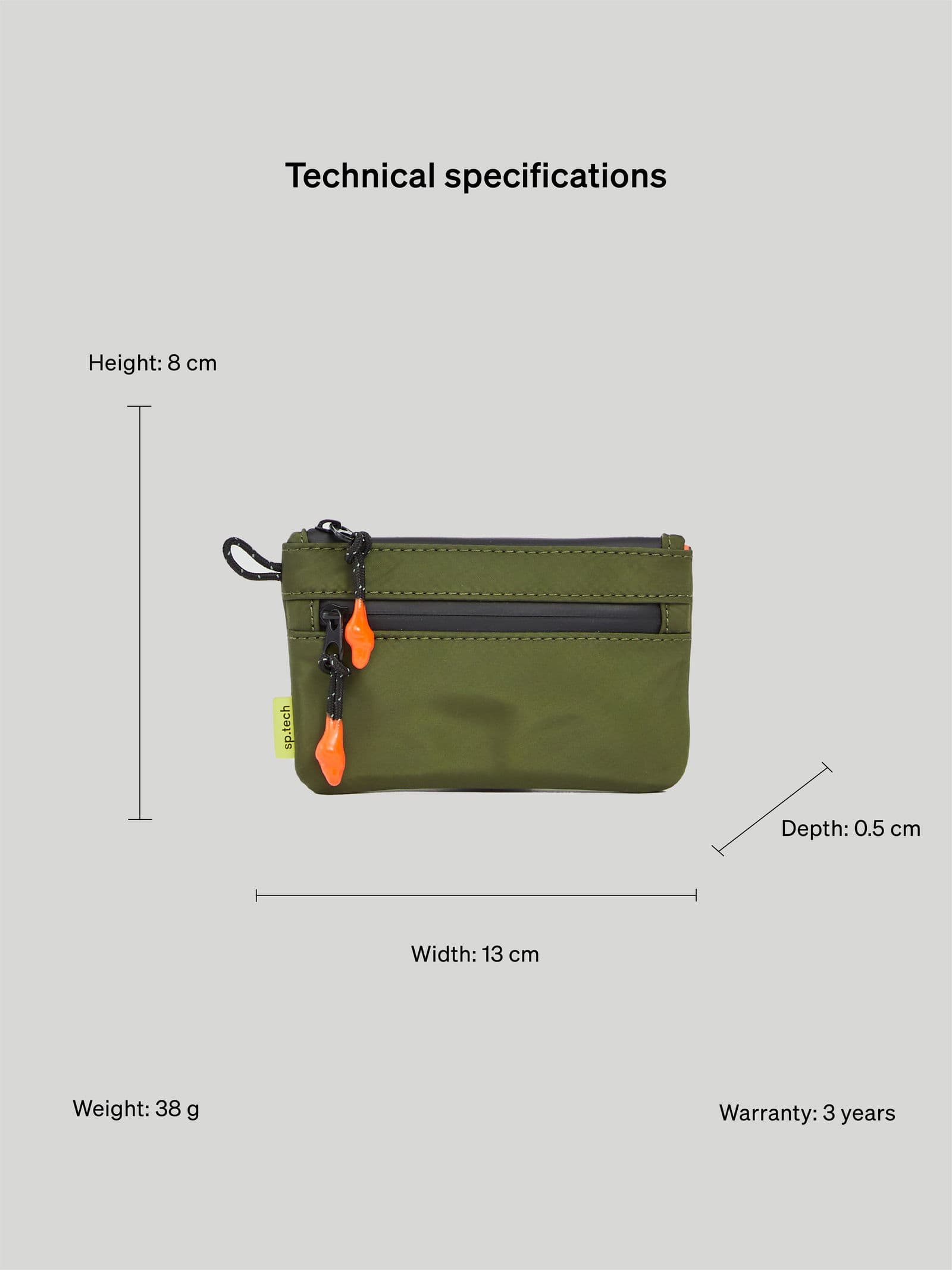Small Zip Pouch Green 6 - SP Tech