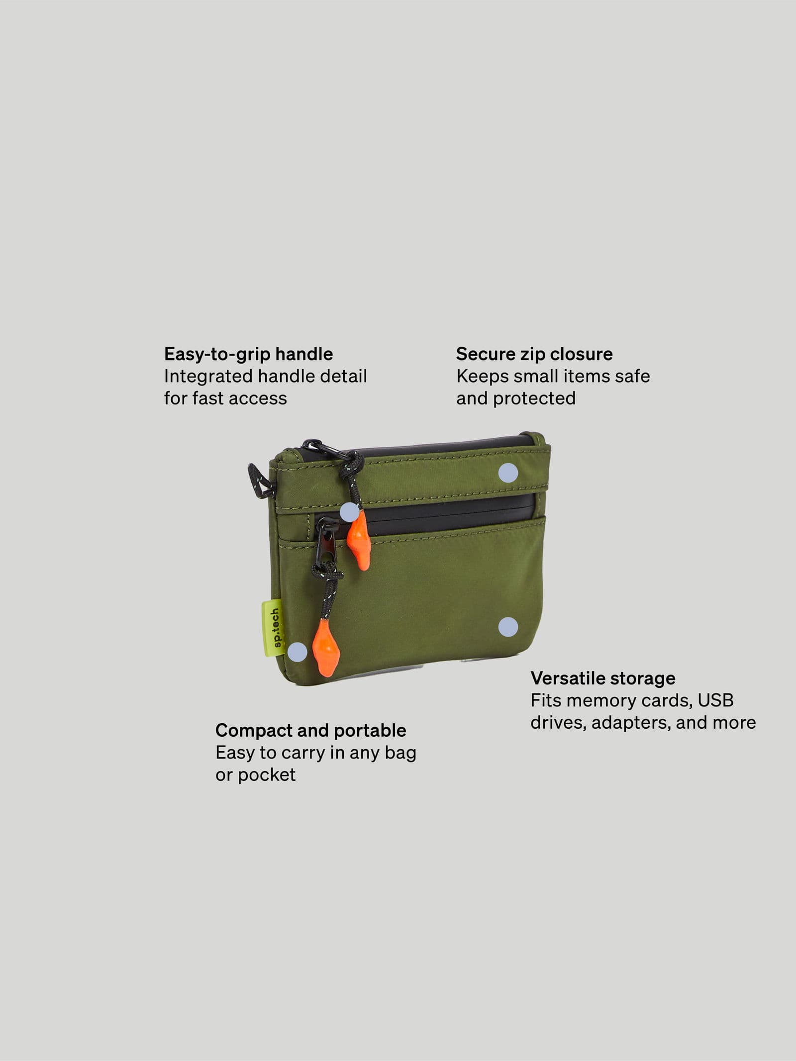 Small Zip Pouch Green 7 - SP Tech