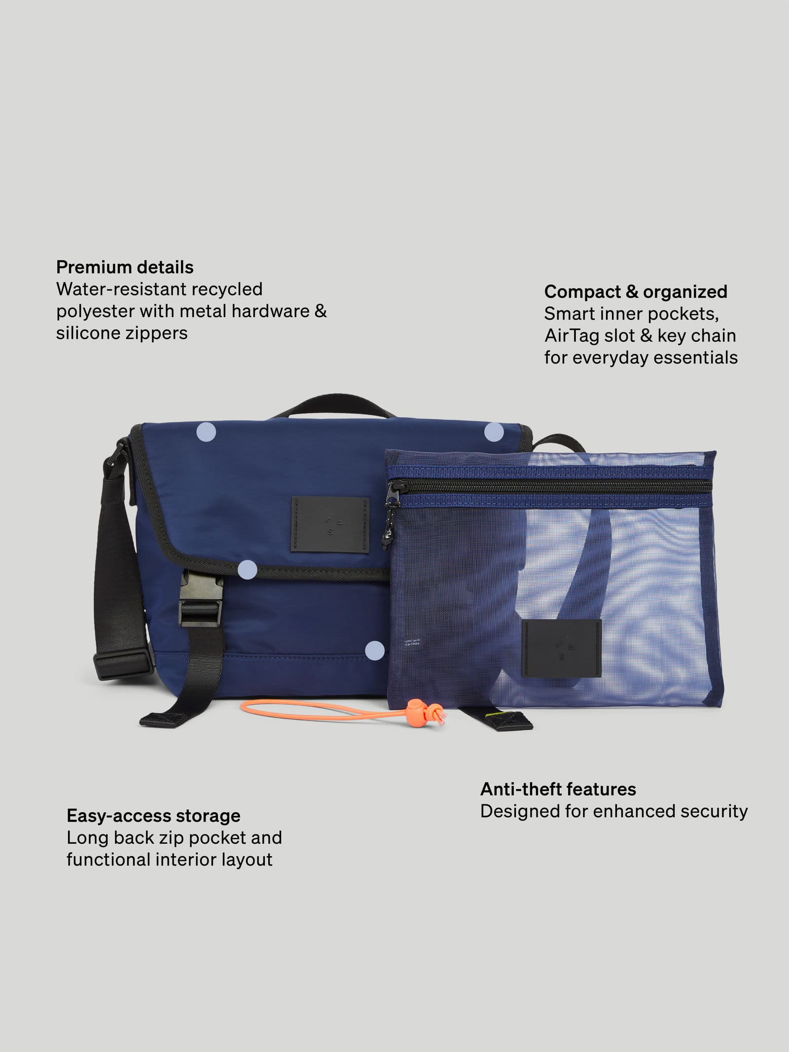 Small Small Messenger Bag Blue - undefined 12 - SP Tech