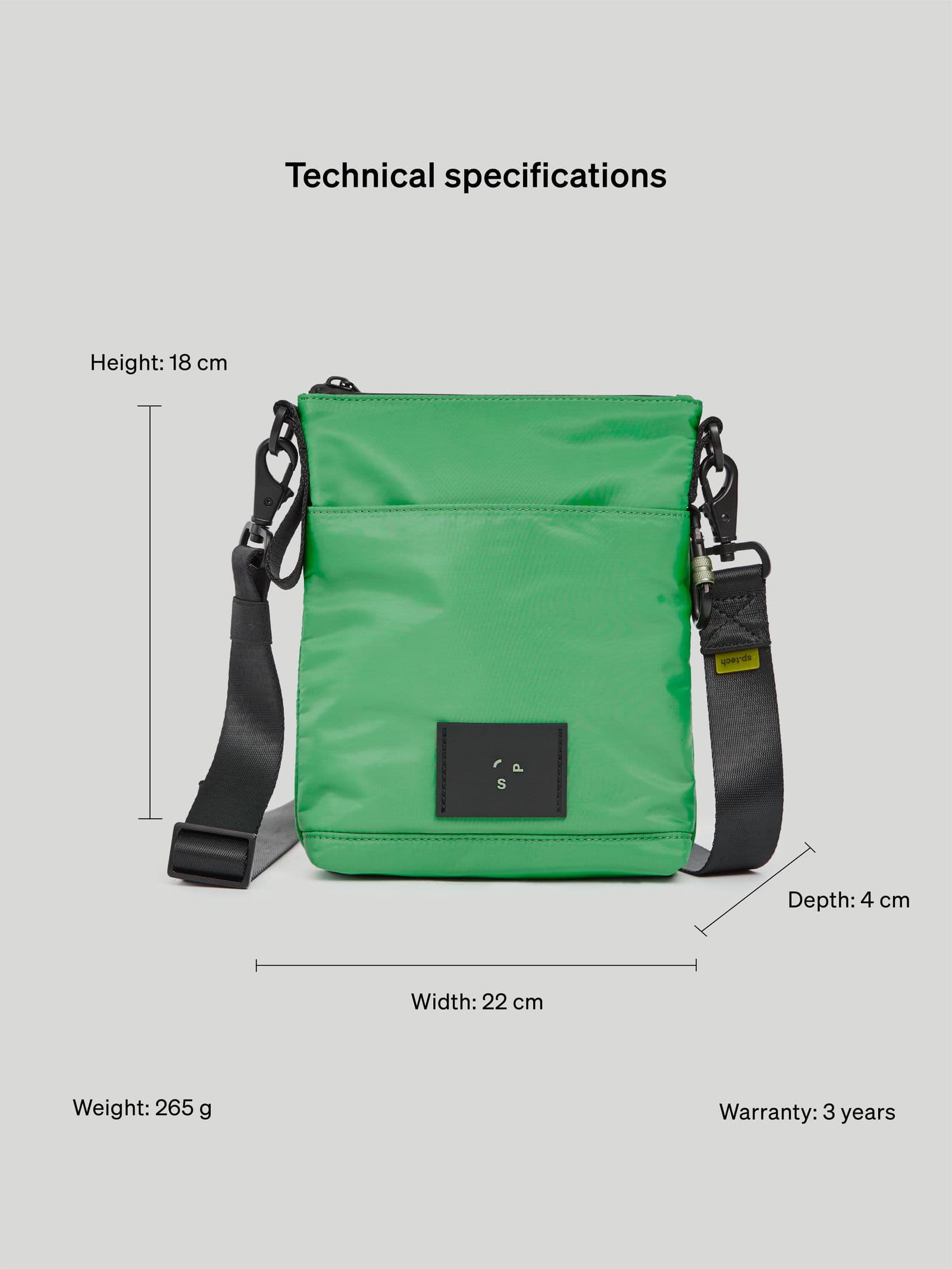 Small Small Cross Body Bag Bright Green - undefined 7 - SP Tech